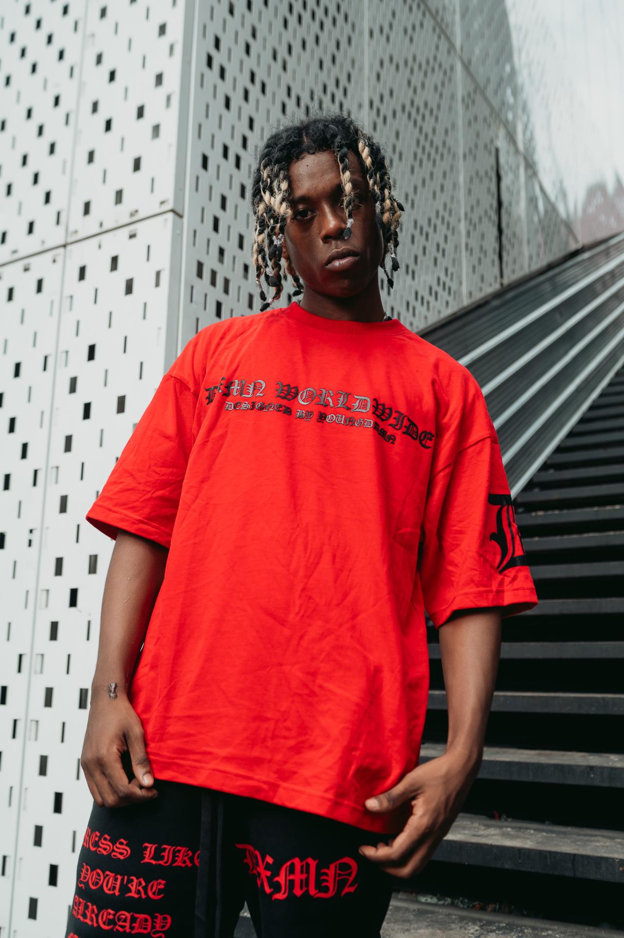 ALREADY FAMOUS Oversized Tee (Red) 8