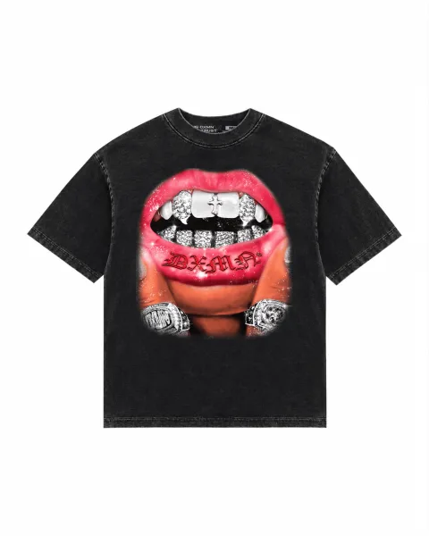 DXMN Clothing ”DXMN Chrome Kiss“ Oversized Tee (Black Fade)